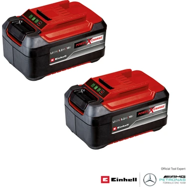 Einhell PXC Twinpack 5.2 Ah Power X-Change Akü (Li-Ion, 18 V, 2 x 5.2 Ah, Tüm Power X-Change