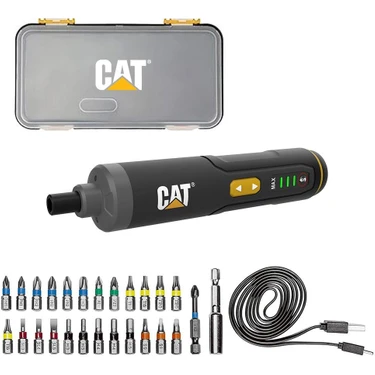 Cat DX1110 3.6VOLT/1.5AH. Li-Ion Akıllı Şarjlı Tornavida + 26 Adet Bits