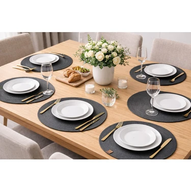 Soft Home 6'lı Jüt Amerikan Servis