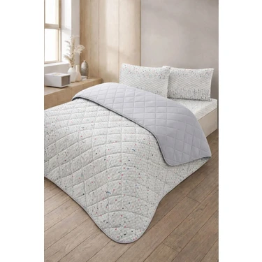 Formeya Kapitoneli Tek Kişilik Desenli Pike - Yatak Örtüsü Takımı 160x230 cm - 1 Adet Yastık