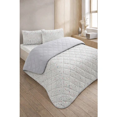 Formeya Kapitoneli Çift Kişilik Desenli Pike - Yatak Örtüsü Takımı 200x230 cm - 2 Adet Yastık