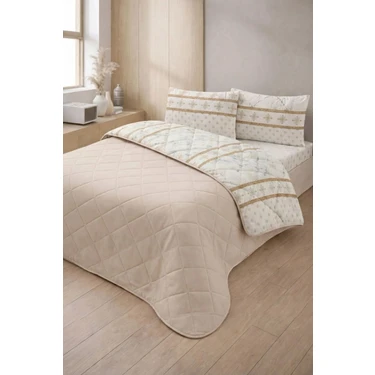 Formeya Kapitoneli Tek Kişilik Desenli Pike - Yatak Örtüsü Takımı 160x230 cm - 1 Adet Yastık