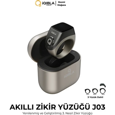 Iqibla Smart Ring J03 Pro Akıllı Zikir Yüzüğü Titanyum Gri