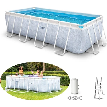 Intex 26780 400X200X100CM Dikdörtgen Prefabrik Havuz Seti 220V