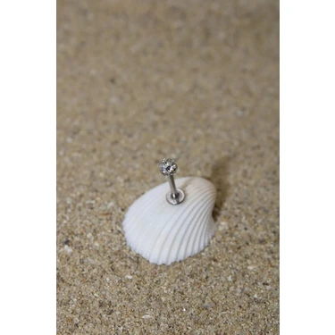 Piercing Şambala Piercing Cerrahi Çelik Zirkon Taşlı Kıkırdak Tragus Conch Helix Silver Renk