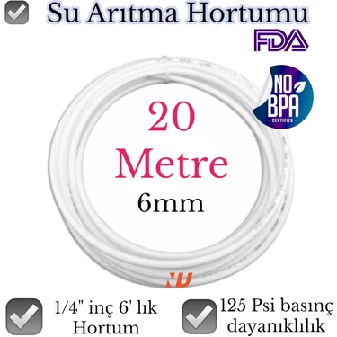 Nefa Su Arıtma Hortumu 1/4 Inç 6 mm 20