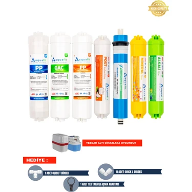 Aquafit Kapalı Kasa İki Tarafı Ouickli 7’li Filtre Seti Mineral Alkali