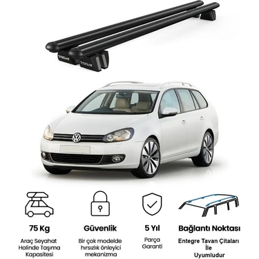 Today Auto Pençe Volkswagen Golf (2009-2013) Uyumlu Siyah Ara Atkı Port Bagaj Tavan