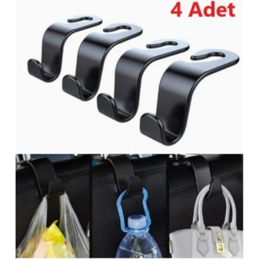 Safestore 4 Adet Pratik Araba Koltuk Arkası Askı Çok Amaçlı Elbise Çanta Poşet