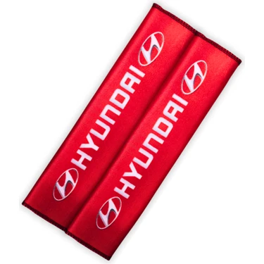 Hyundai Uyumlu Dijital Baskılı Kırmızı Emniyet Kemer Pedi 2'li
