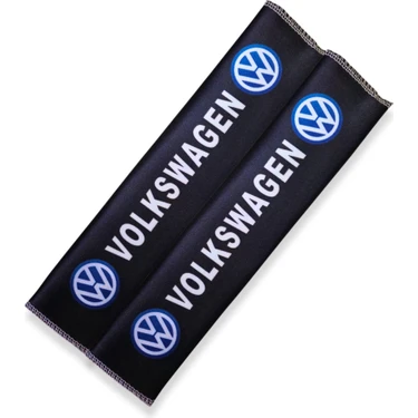 Volkswagen Uyumlu Dijital Baskılı Siyah Emniyet Kemer Pedi 2'li