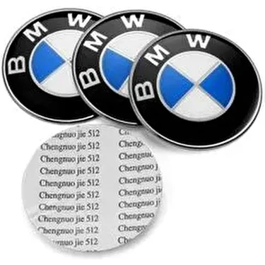 Bmw Logolu 65 mm 4 Adet  Alüminyum Jant Göbek