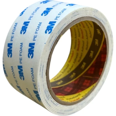 3m 9R110W Çift Taraflı Beyaz Köpük Bant  - 50 mm Genişlik - 2 Metre
