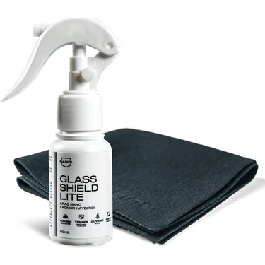 Nasiol-SET 23-Glasshield Lite Nano Yağmur Kaydırıcı ve Pamuk Uygulama Bezi