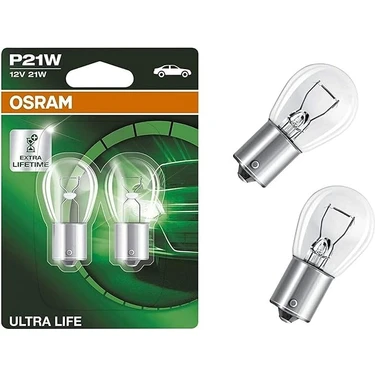 Osram 12V P21W Ultra Life Uzun Ömürlü Stop/parkampulü (Takım-2