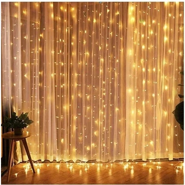 Fioplus Kumandalı 8 Ayrı Moda Sahip 3MX3M ( 300 cm x 300CM ) Perde LED Peri LED