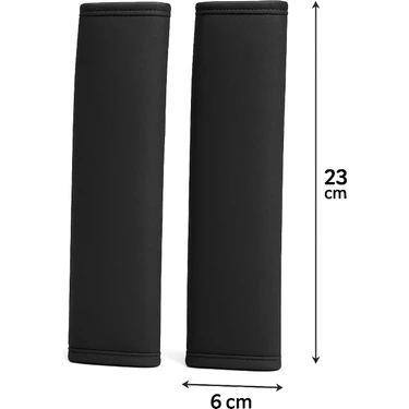 Brtshopping Universal Siyah Kumaş Emniyet Kemeri Kılıfı – 2’li Set | 23X6 cm | Konforlu ve Şık