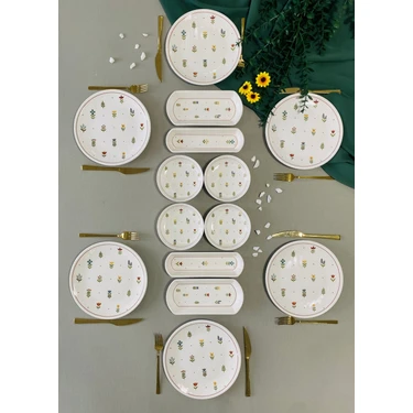 Hooly Home Pastel Bahçe Model 6 Kişilik 14 Parça Kahvaltı