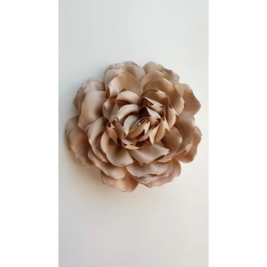 Âlâ Atelier Iğneli Kumaş Çiçek Broş Vizon Gül
