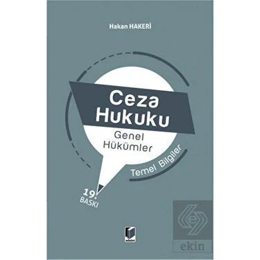 Ceza Hukuku Genel Hükümler Temel Bilgiler - Hakan