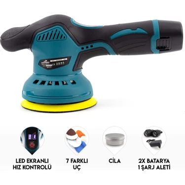 Dawreek MK12 Şarjlı Polisaj Makinesi 120 W Güç ve 11000 Devir/dk ile Profesyonel Kullanım