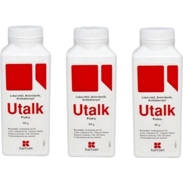 Utalk Bebek Kozmetik Pudra 100 g Antibakteriyel Etki 3 Adet Cilt Tahrişlerine