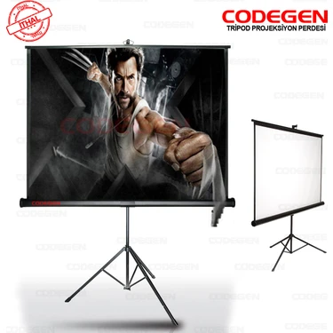 Codegen TX-20 200x200 cm Tripod Ayaklı Taşınabilir Manuel Projeksiyon Perdesi (Arkası Siyah