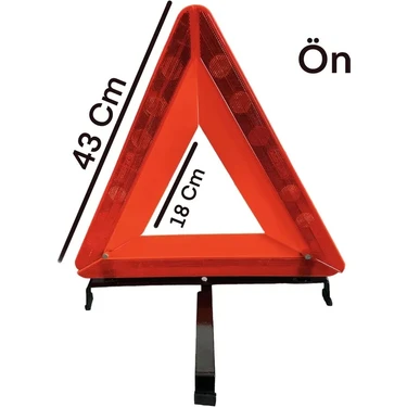 Gcstore Demir Ayaklı E Onaylı Avrupa Standartlarına Uygun Fosforlu Üçgen Reflektör Trafik