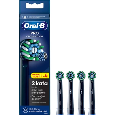 Oral-B Cross Action X-Filament Diş Fırçası Yedek Başlığı 4 Adet Orta Sertlikte Fırça