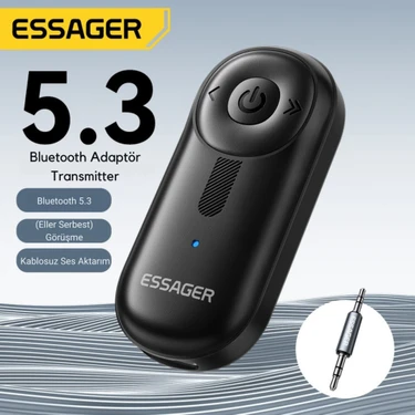 Essager Bluetooth 5.3 Adaptör Transmitter | Eller Serbest Görüşme, Kablosuz Ses Aktarımı, Hifi