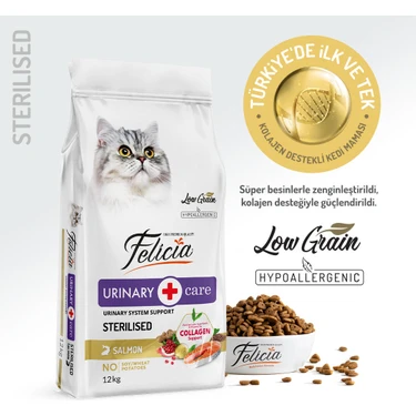 Felicia Sterilised Somonlu Az Tahıllı HypoAllergenic Kedi Maması 12