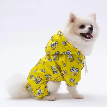 Pettrend Sungerbob Tulum Yağmurluk  Köpek Kıyafeti  Köpek