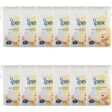 İpek Bebek Temizleme Pamuğu 60'lı - 12 Paket 720