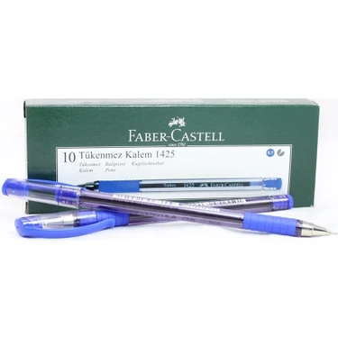 Faber-Castell 1425 Mavi İğne Uçlu Tükenmez Kalem 10 Lu
