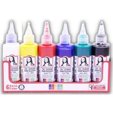 Mona Lisa  Batik Boyası 70 ml 6 Renk 1 Paket Südor Batik Boyama Seti 70ML x 6 Lı Kumaş Boyama Batik