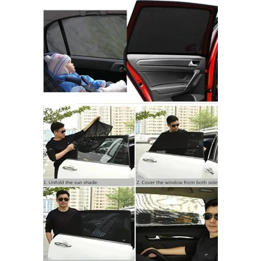 1 Adet Oto Güneşlik Perde Araba Yan Cam Perdesi Sineklik Emzirme Güneş Önleyici Arka Cam