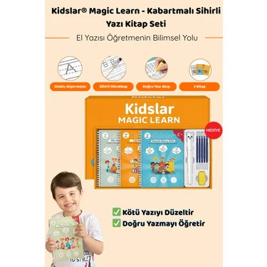 Kidslar™ Magic Learn - Kabartmalı Sihirli Yazı Kitap