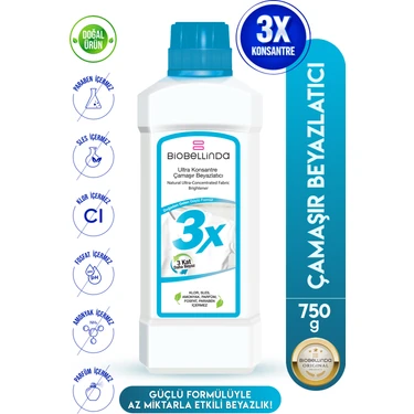 BioBellinda Ultra Konsantre Doğal 3x Çamaşır Beyazlatıcı Toz DETERJAN750