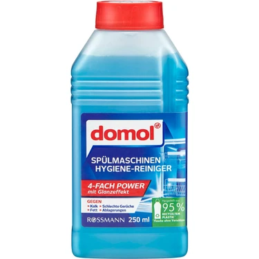 Domol Kokusuz Bulaşık Makinesi Temizleyicisi 250 ml - Yağ ve Kireç Lekelerini Etkili Bir Şekilde
