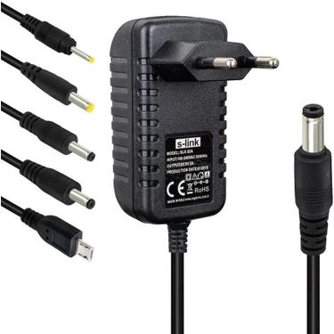 S-Link SLX-52A 5-9-12 Volt - 2 Amper Çok Uçlu Telefon Tablet PC Akü Akıllı Şarj