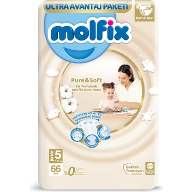Molfix Pure Soft Bebek Bezi 5 Beden Junior 66