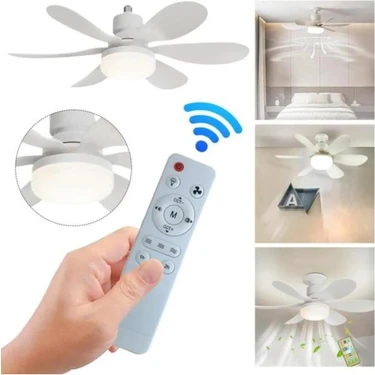 Yeni 2ın1 Goes LED Işık ve Fan Sessiz 3 Renk Modu ve 3 Hız Modu Kumandalı Tavan