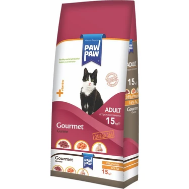Pawpaw Gurme Yetişkin Kedi Maması - Kuzu, Balık, Tavuk, Pirinç ve Mısır ile Zenginleştirilmiş,