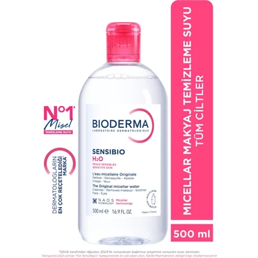 Bioderma Sensibio H2O Makyaj Temizleme Suyu - Hassas Ciltler için Yatıştırıcı ve Dengeleyici Etki,