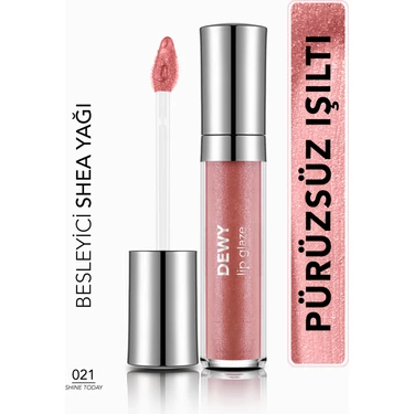 Dewy Lip Glaze Nemlendirici Etkili Yarı Transparan Dudak Parlatıcısı (021 Shine Today)