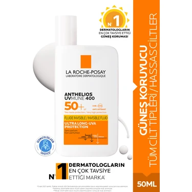 Anthelios Uvmune 400 Spf 50+ Güneş Kremi 50 ml - Tüm Cilt Tipleri