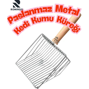 Romingo Kedi Kumu Temizleme Küreği Metal Kürek Paslanmaz