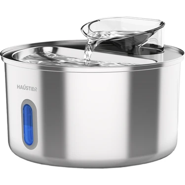 Haustier WF009L-W Pencereli Otomatik Kedi Su Sebili, Kedi Su Çeşmesi, Su Pınarı 3.5lt Geniş Hazne,