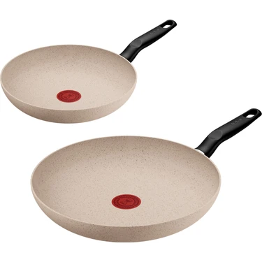 Tefal Beige Essential Mineralia+ Yapışmaz Kaplama İndüksiyon Tabanlı 2'li Tava Seti - 24/28