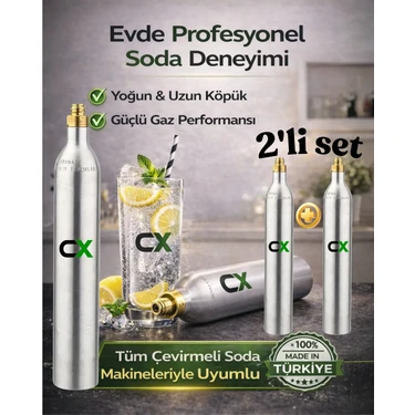 CX Soda Tüpü 0,6 ml- Özel Taşıma Kutusuyla Birlikte- Soda Kartuşu-co2 Kartuş- Gıda Gazı- (2